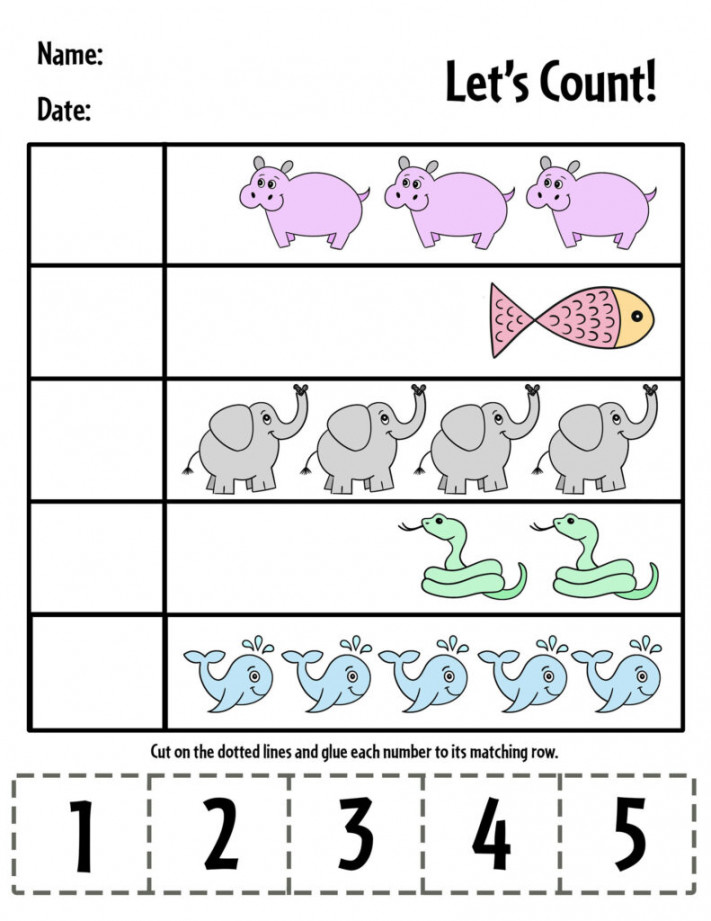 Cut and Paste Numbers - Worksheets for Preschool ⋆ The Hollydog