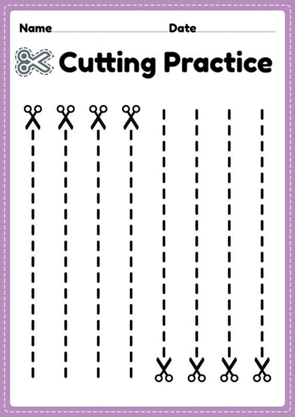 Cutting Practice Worksheets for Kids: Free Printable Activity