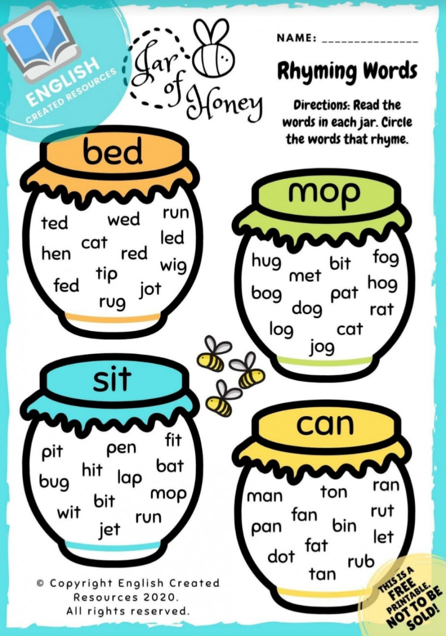 CVC Rhyming Words Activities – English Created Resources