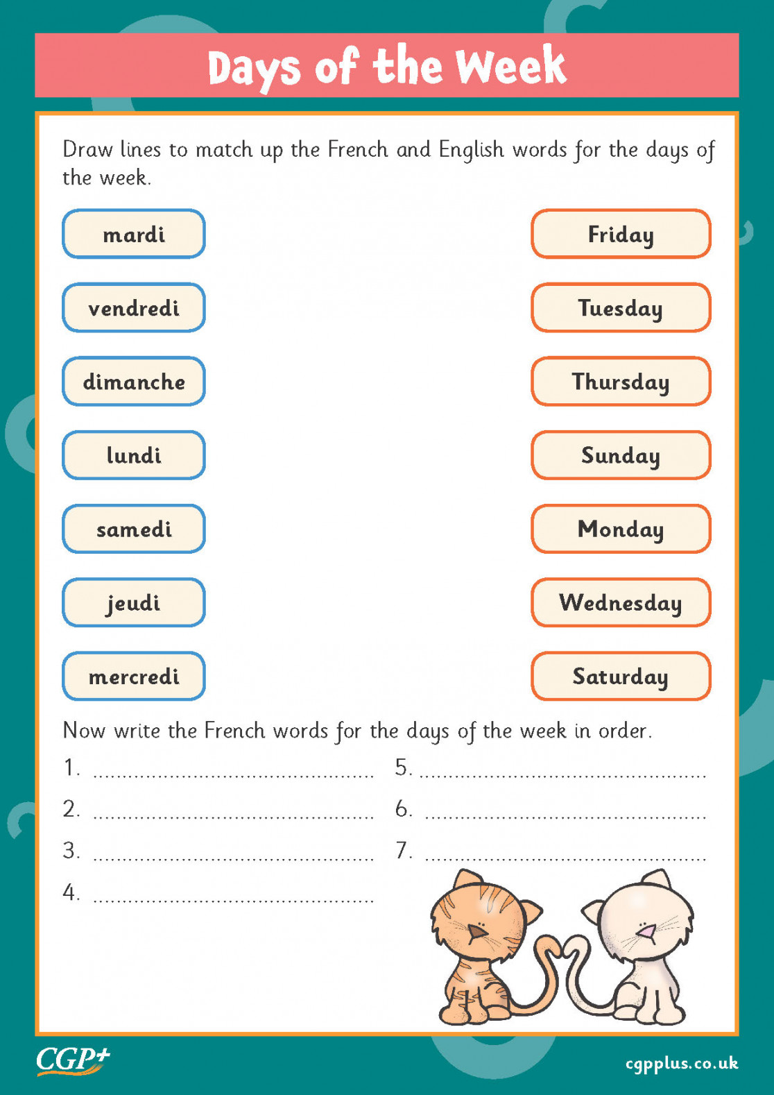 Days of the Week (Years - French)  CGP Plus