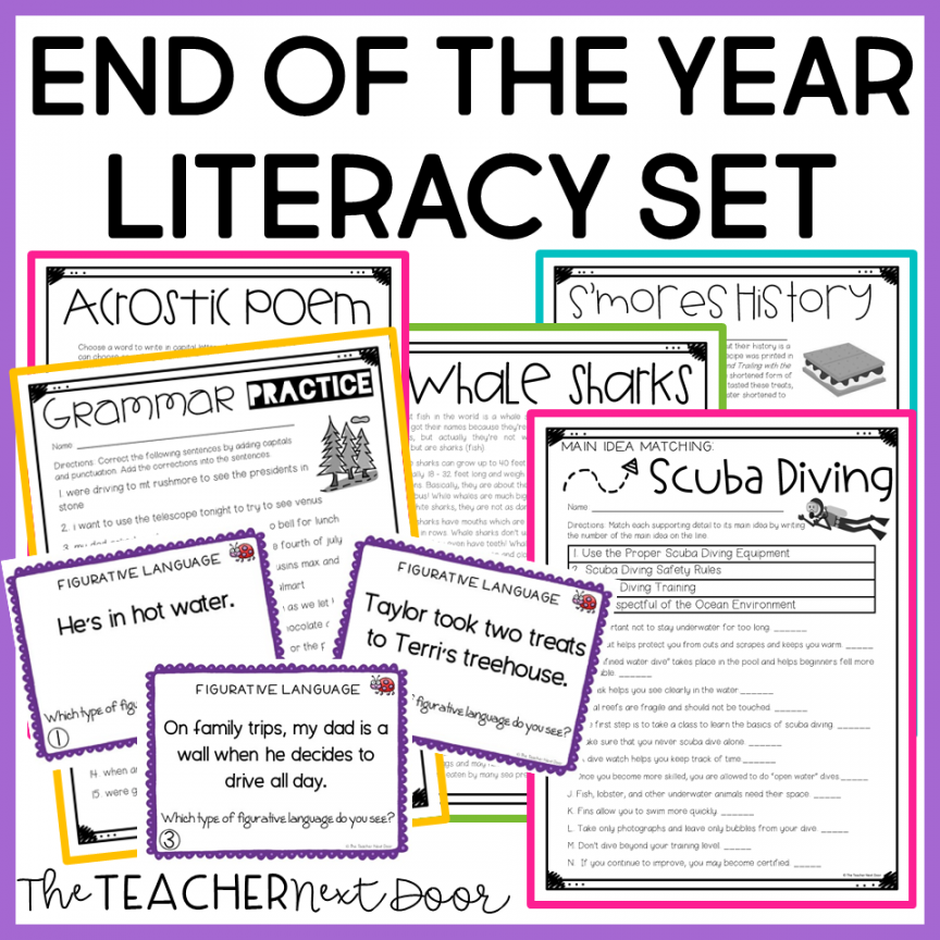 End of the Year Literacy Set for th - th Grade - The Teacher