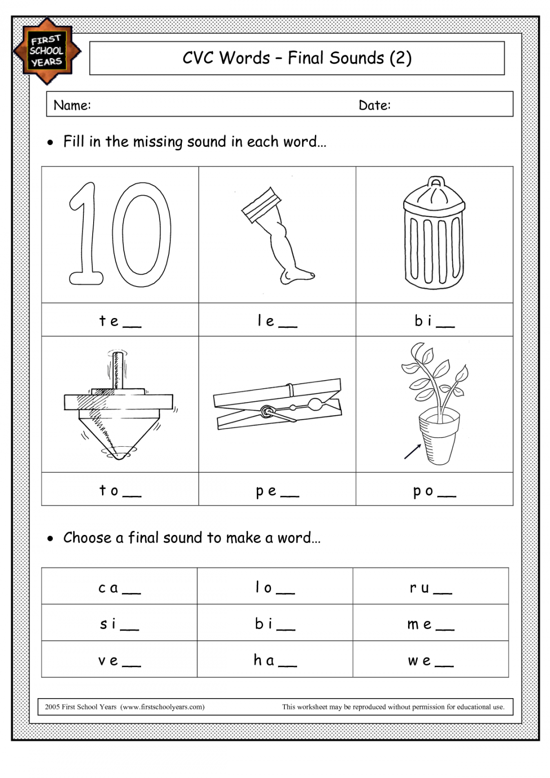 ending sound worksheet  Cvc words, Phonics, Word family worksheets