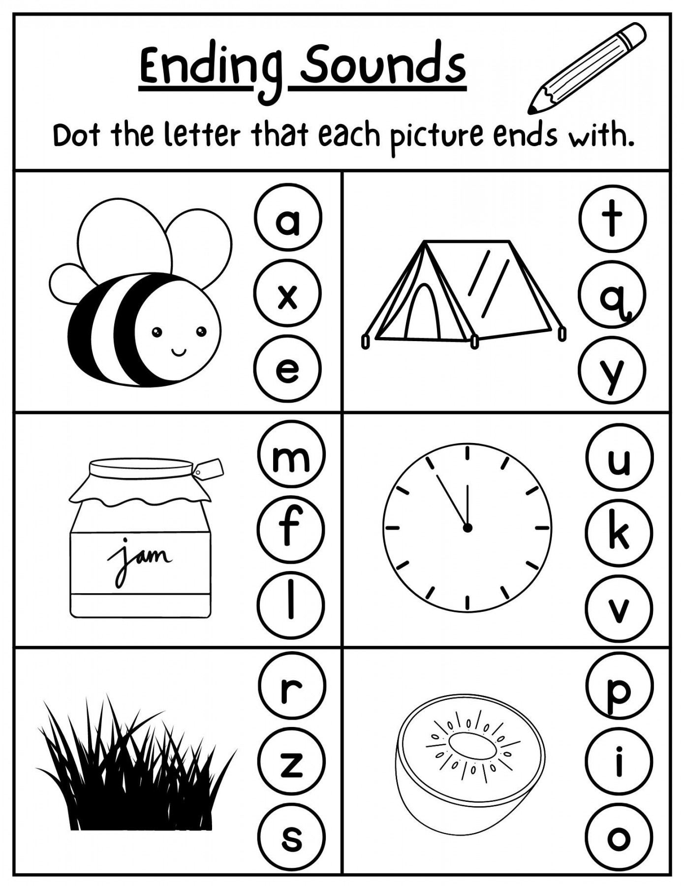 Ending Sound Worksheets Alphabet Worksheet Letter Sounds - Etsy UK