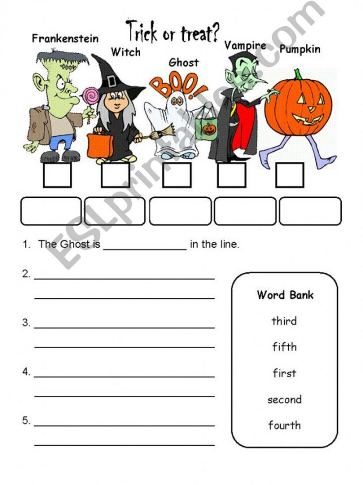 ESL - English PowerPoints: Ordinal Numbers st - th with Halloween