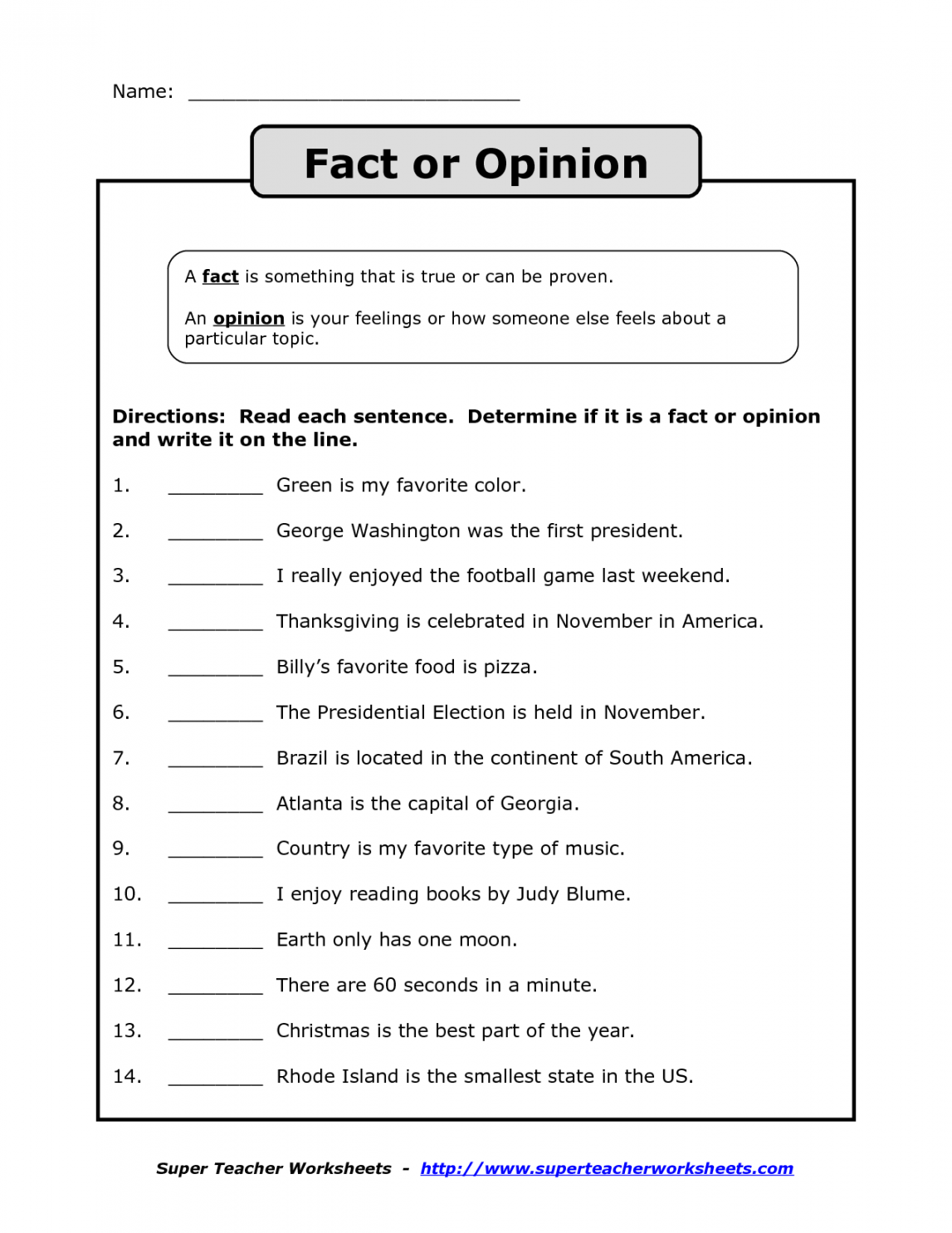 fact vs opinion worksheet - Google Search  Fact and opinion