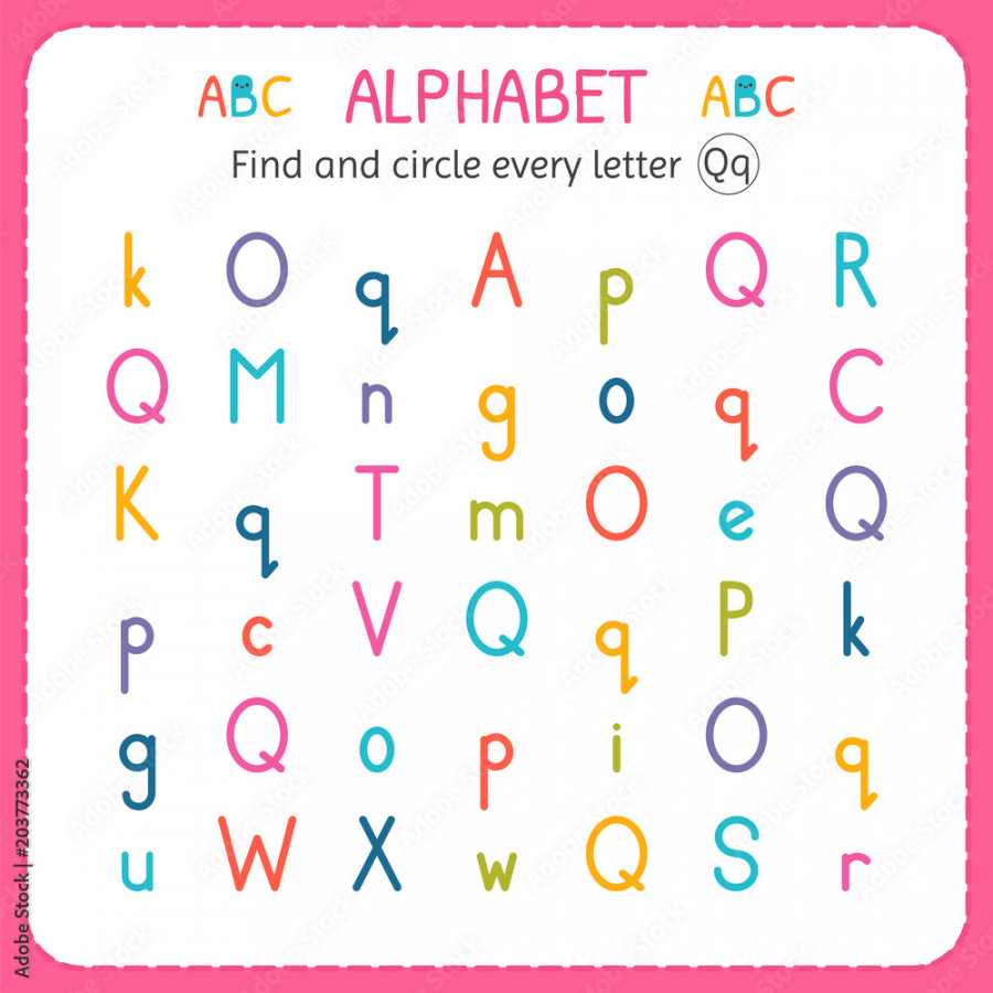 Find and circle every letter Q