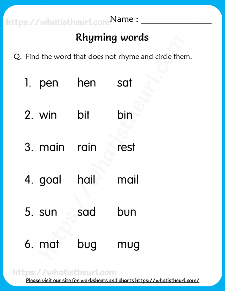 Find the Word that does Not Rhyme – Worksheets for Grade