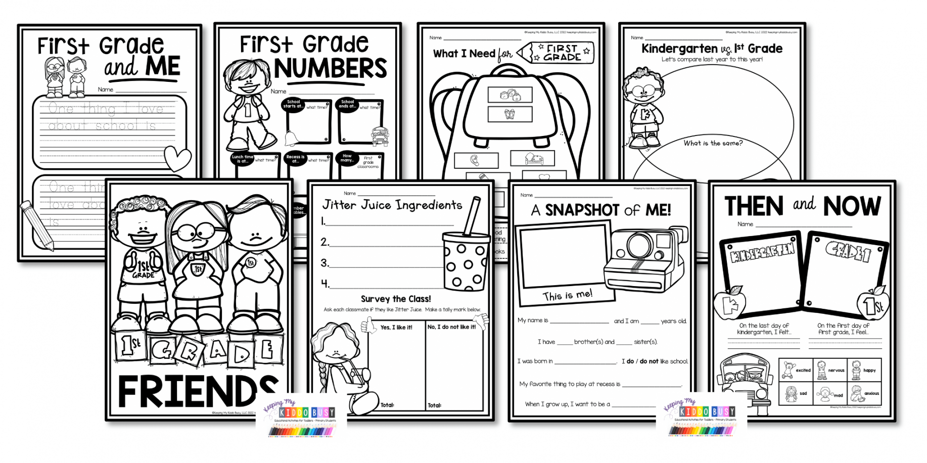 First Grade Back to School Activities FREE WORKSHEETS — Keeping My