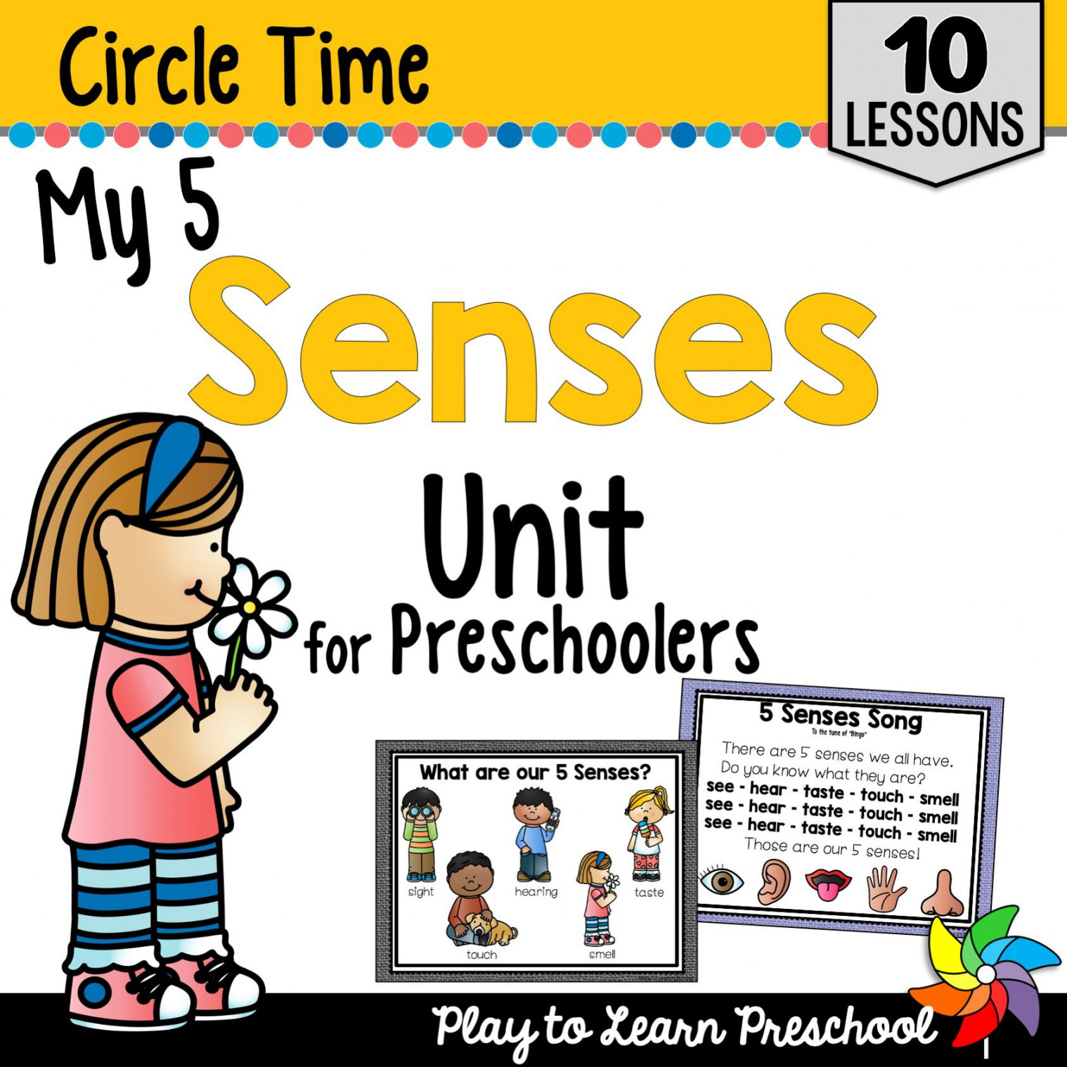 Five Senses Preschool Unit for Circle Time - Play to Learn Preschool  Preschool