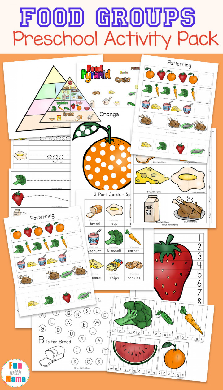 Food Groups Preschool Activity Pack - Fun with Mama