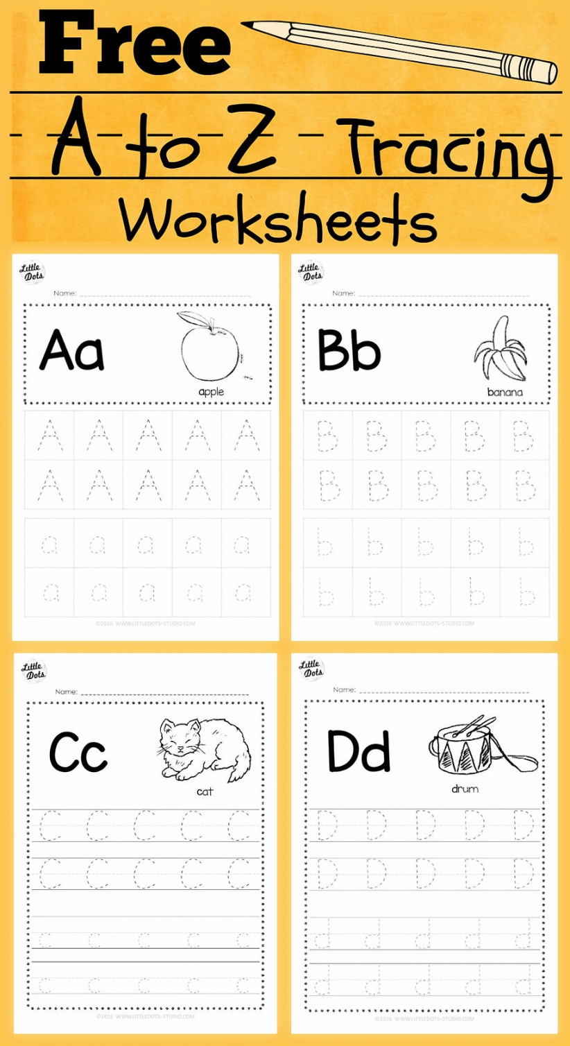 Free Alphabet Tracing Worksheets  Little Dots Education