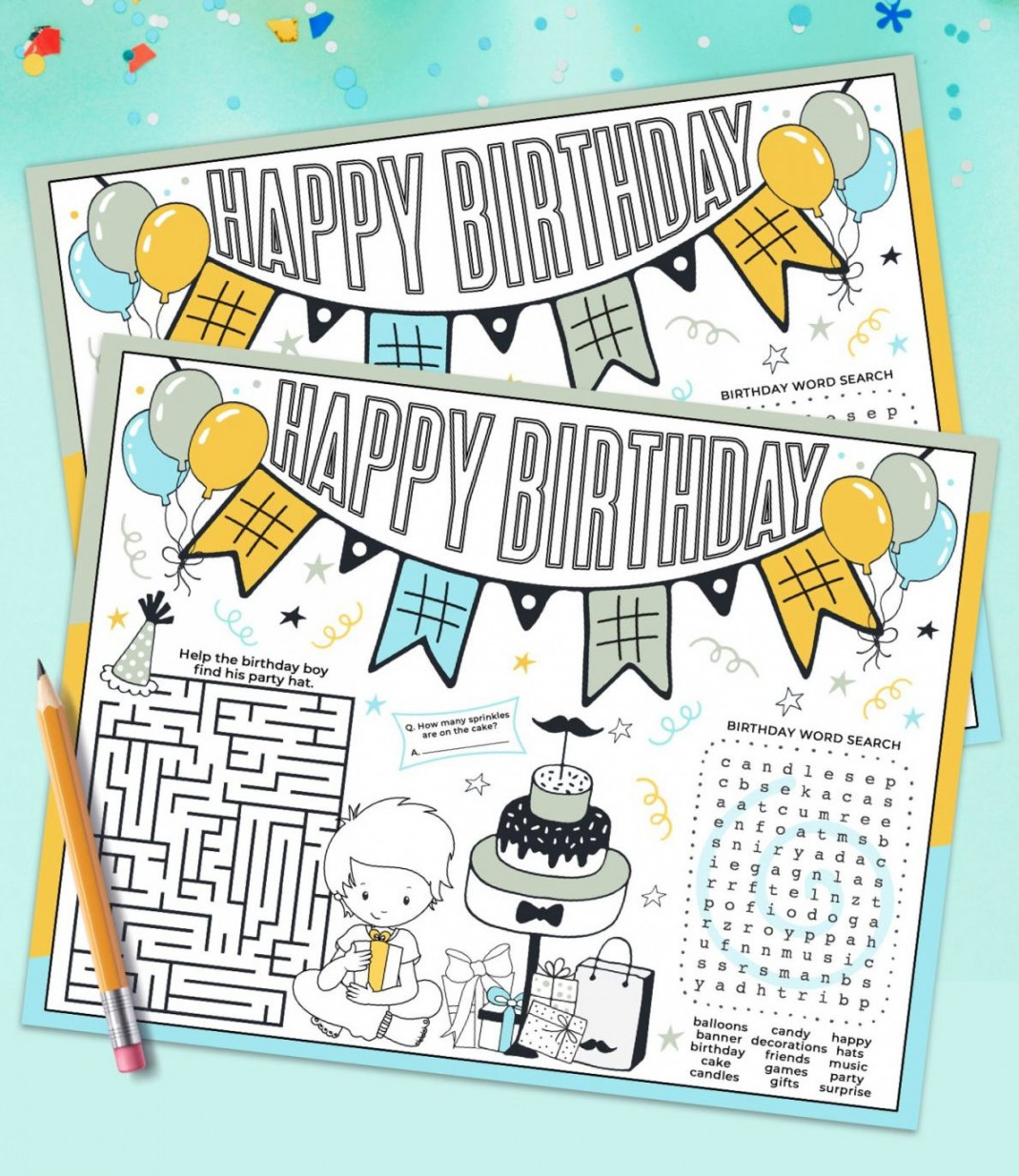 Free Birthday Activity Sheets +  Birthday Printables