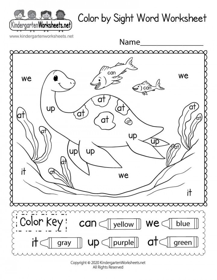 Free Color by Sight Word Worksheet  Kindergarten worksheets sight