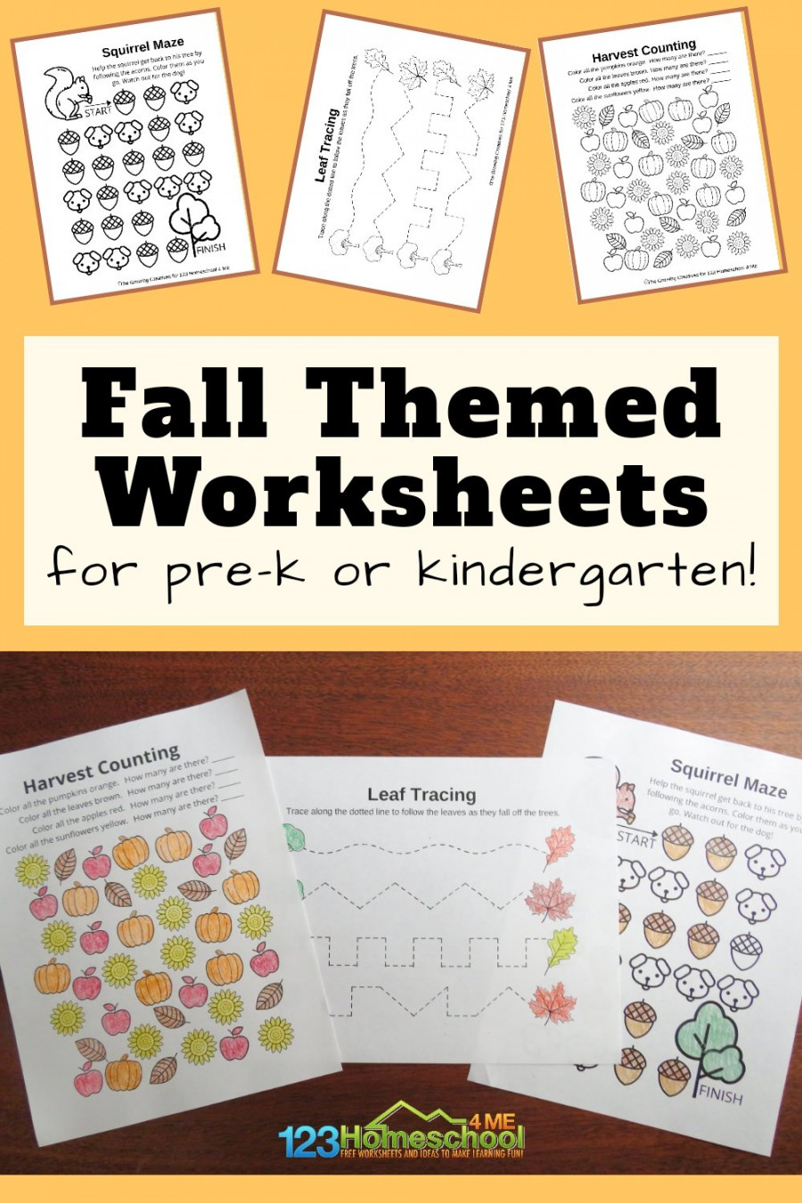 🍂 FREE Fall Worksheets for Preschoolers