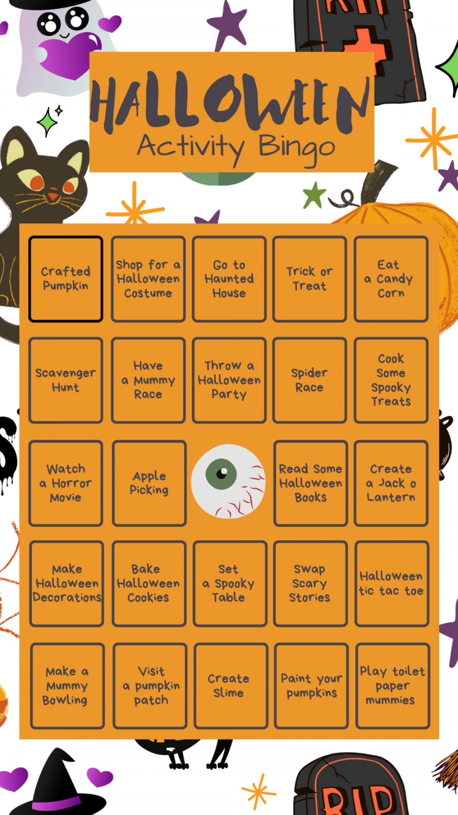 FREE Halloween Bingo Printable Game for Kids — xoxoerinsmith