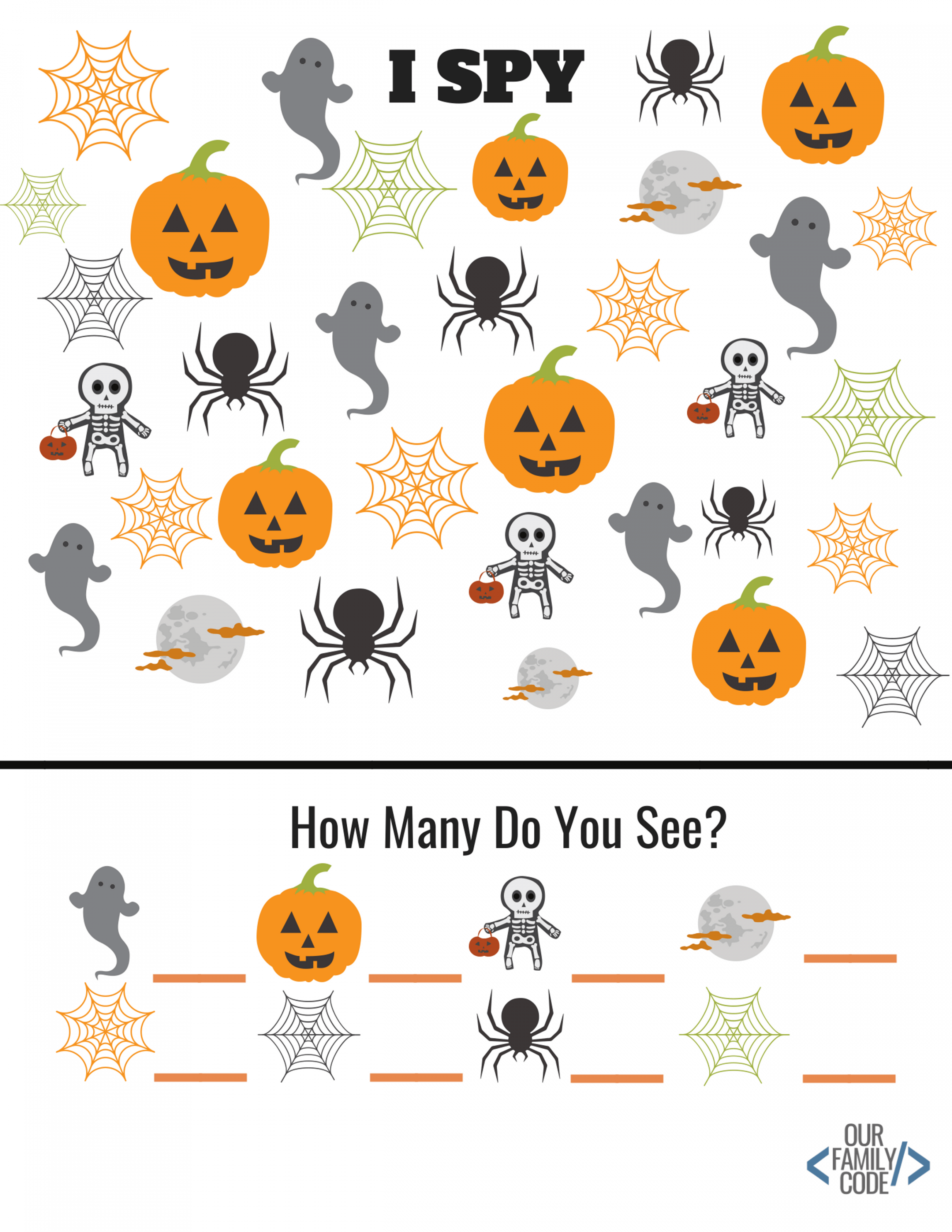 Free Halloween Worksheets for Kids! - Our Family Code