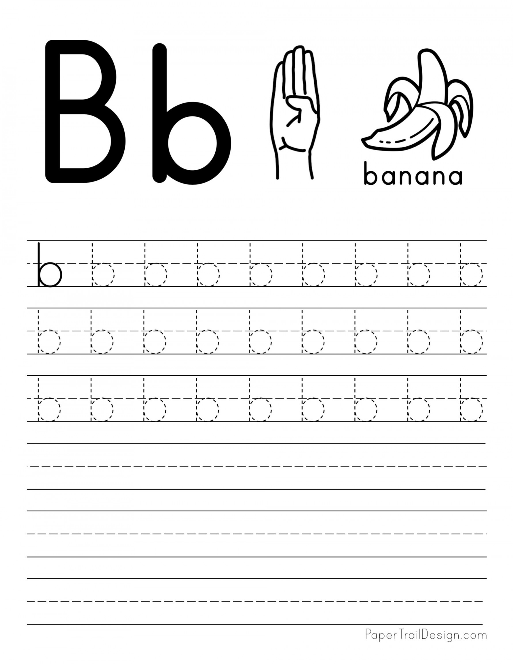 Free Letter Tracing Worksheets - Paper Trail Design