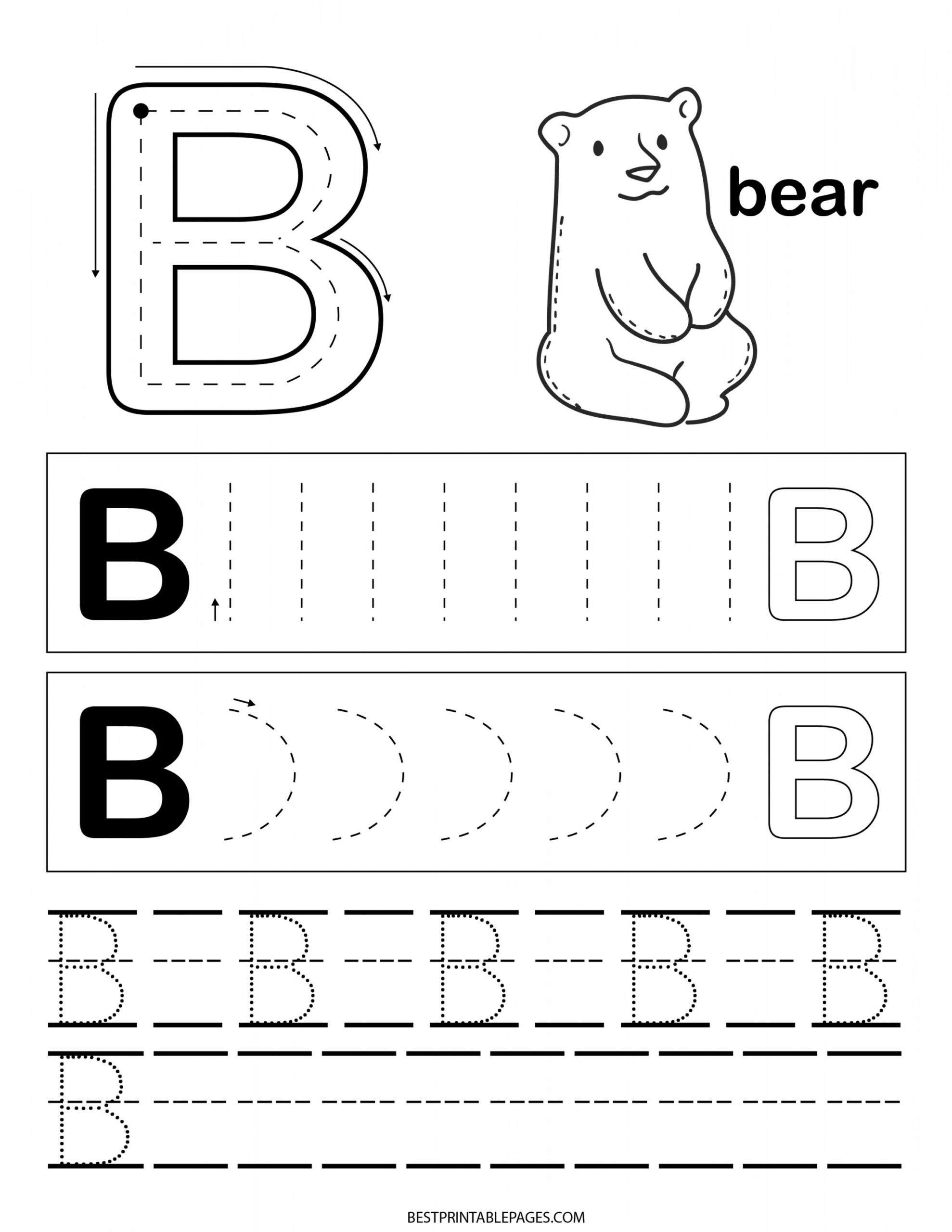 Free Preschool Worksheet for the Letter B  Zena