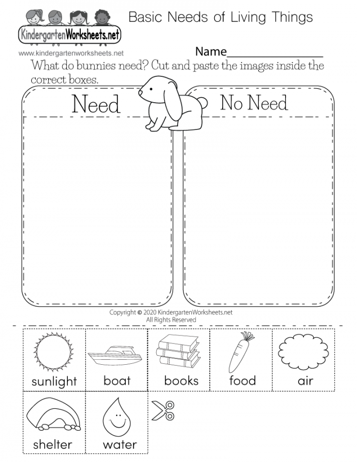 Free Printable Basic Needs of Living Things Worksheet for