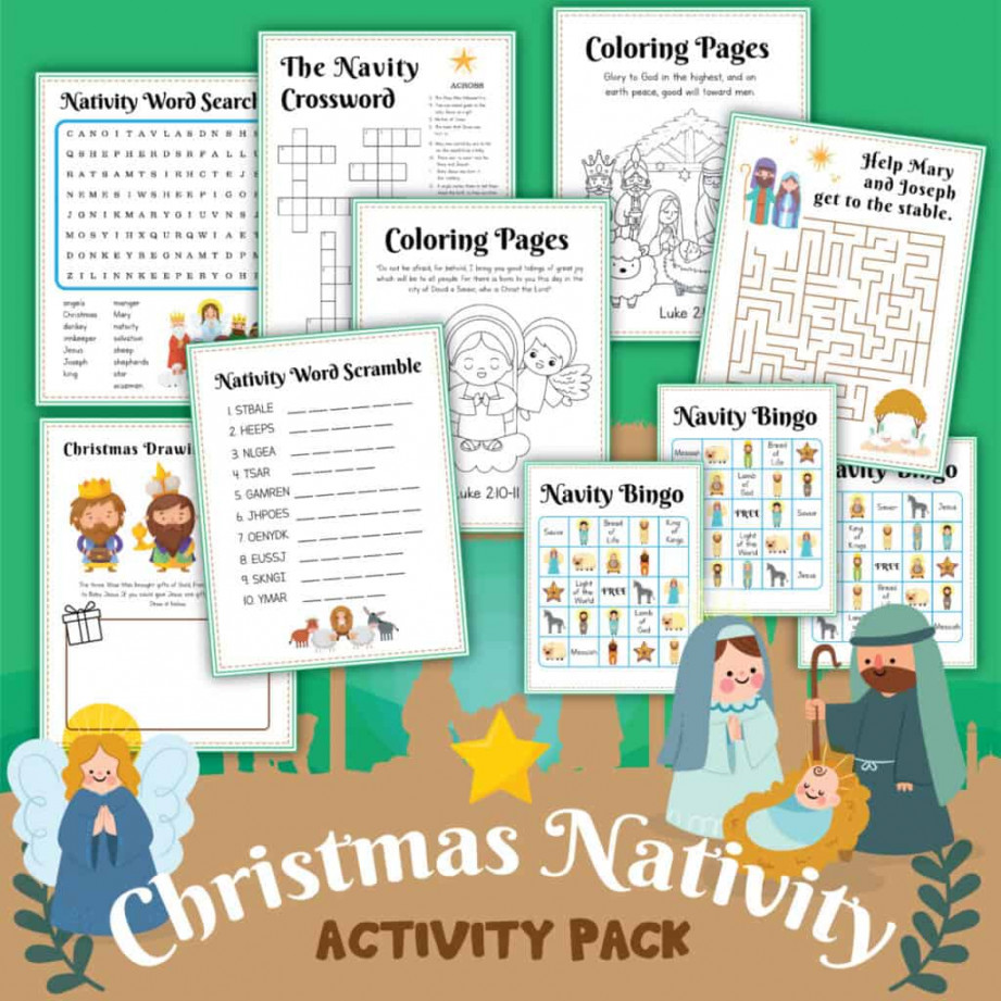 Free Printable Christmas Nativity Activity Pack - Hess Un-Academy