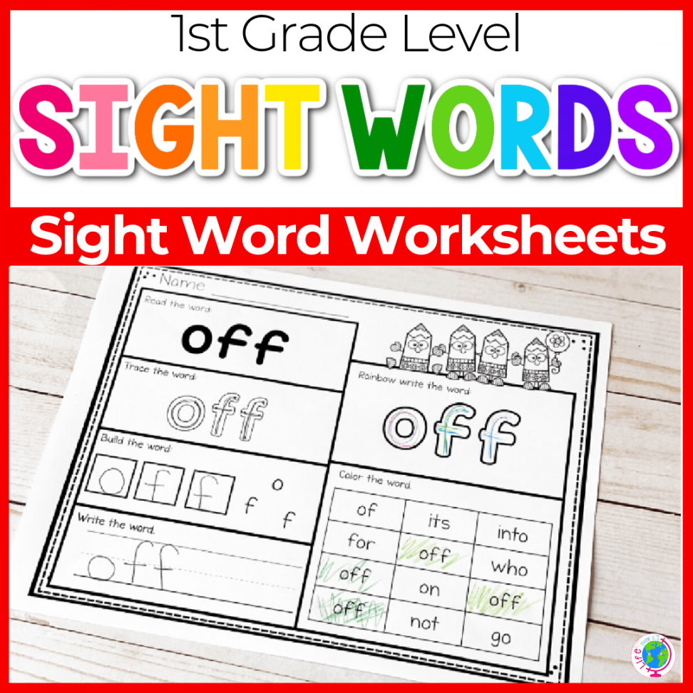 Free Printable First Grade Sight Words Worksheets -