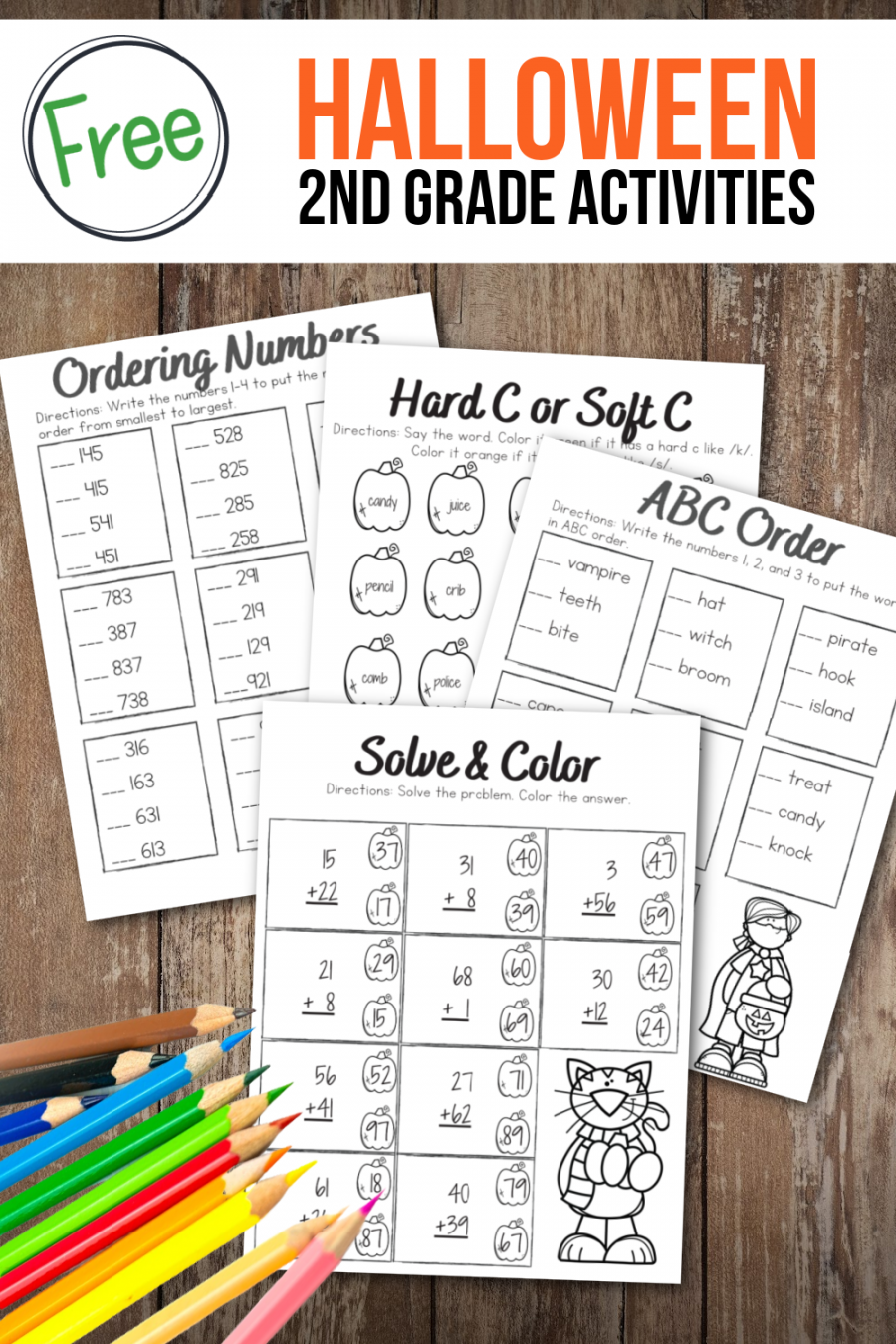 Free Printable Halloween Worksheets for Second Grade