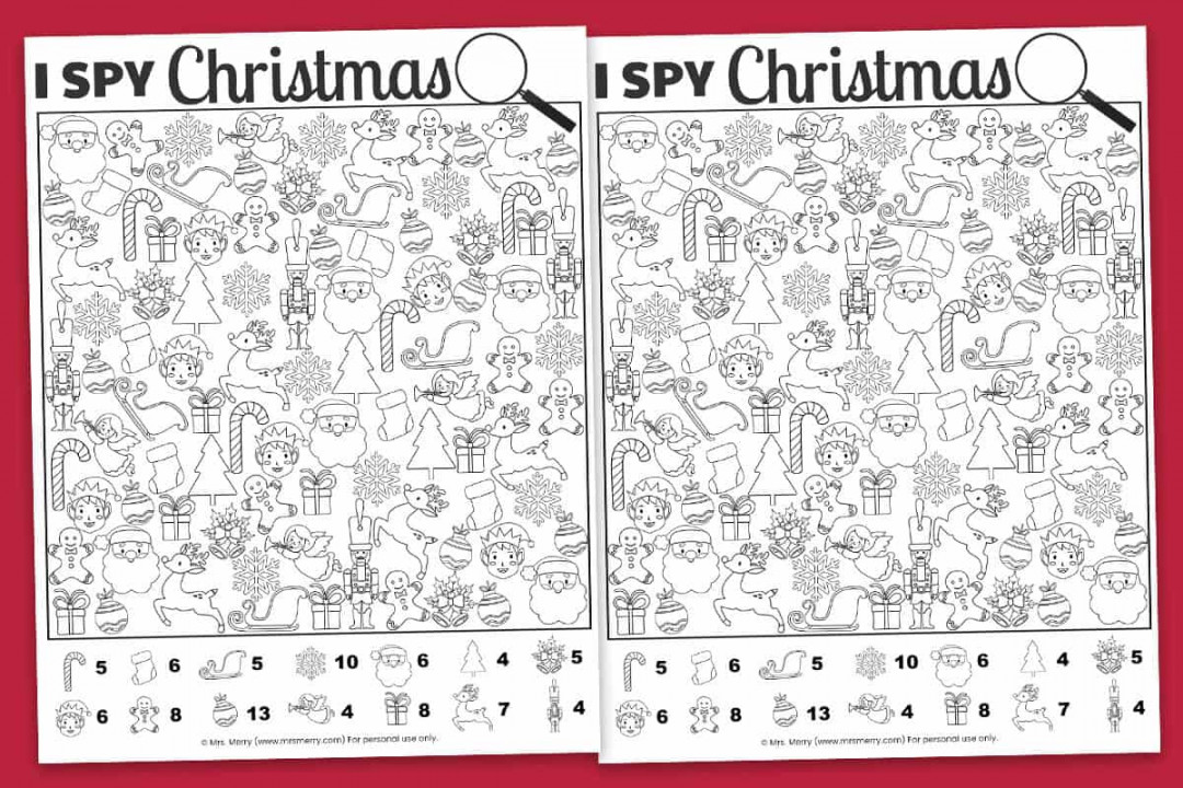 Free Printable I Spy Christmas Activity  Mrs