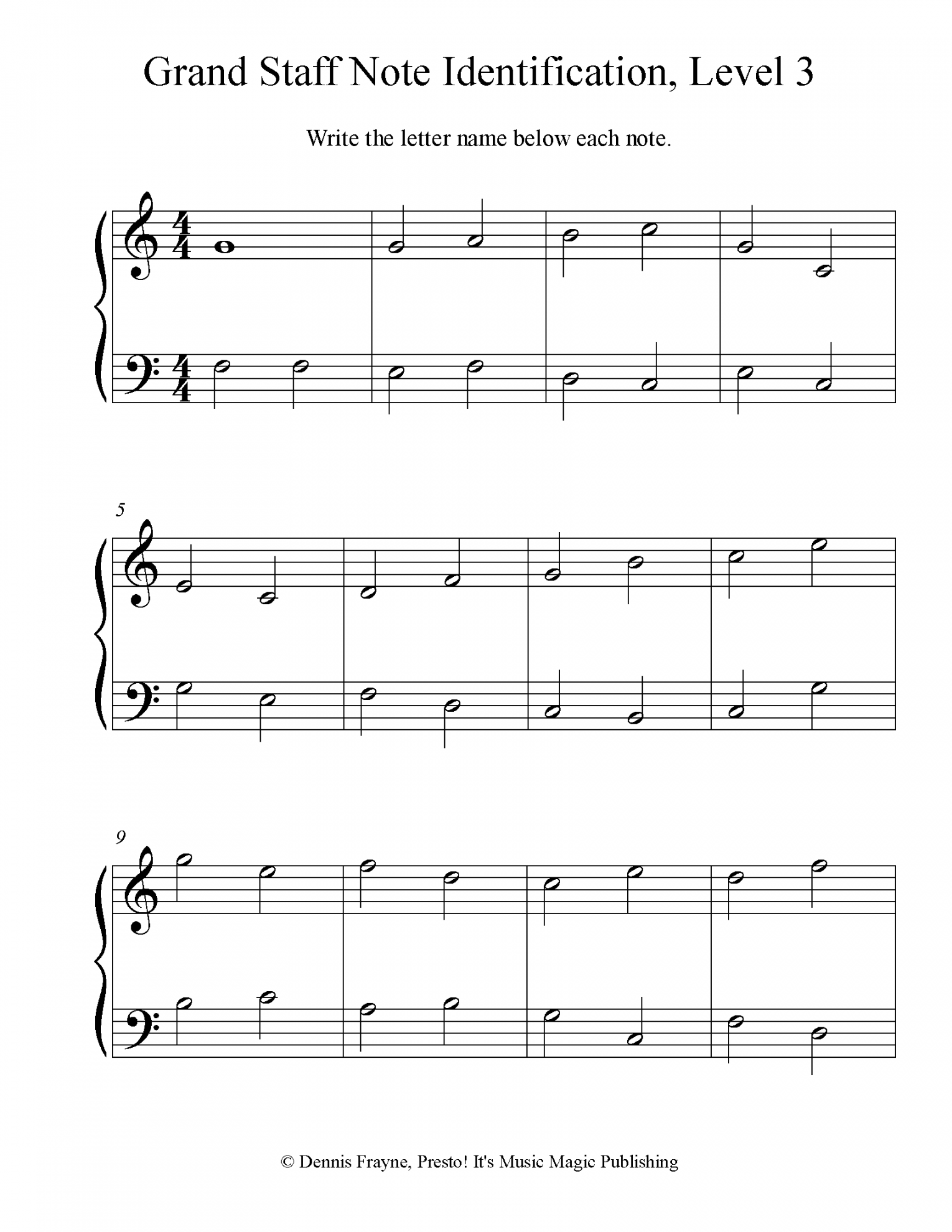 FREE! Printable Music Note Naming Worksheets — Presto! It