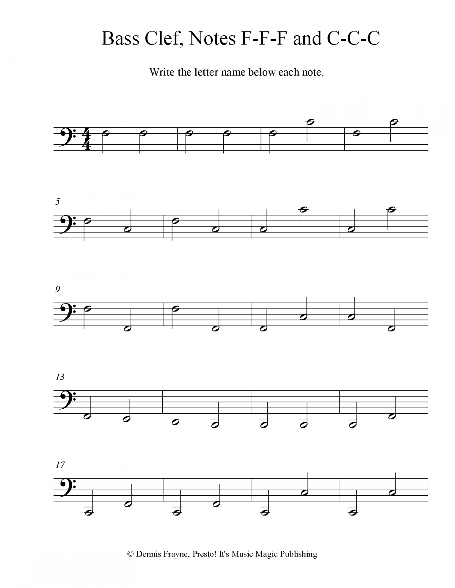 FREE! Printable Music Note Naming Worksheets — Presto! It