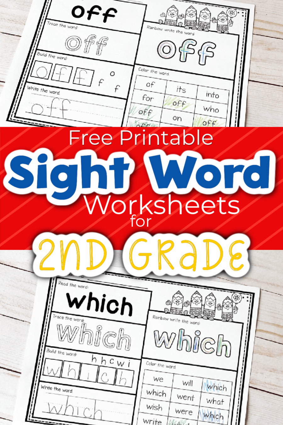 Free Printable Second Grade Sight Words Worksheets -