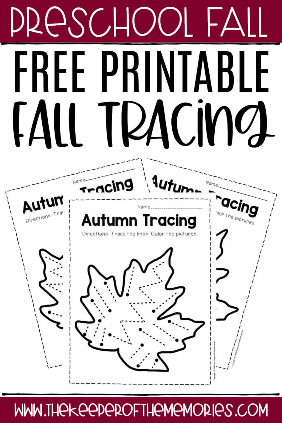 Free Printable Tracing Fall Preschool Worksheets - The Keeper of