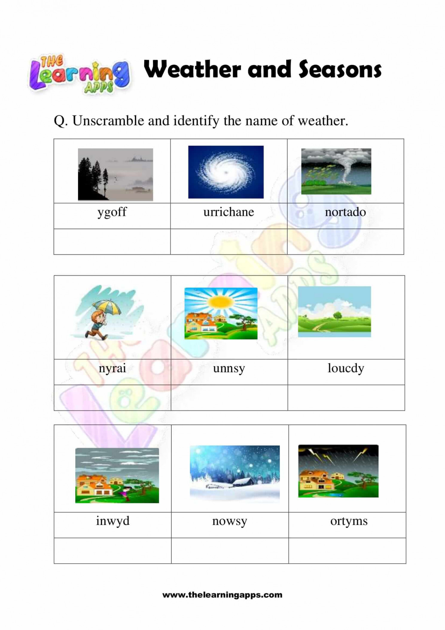 Free Science Worksheets for Grade  - The Learning Apps