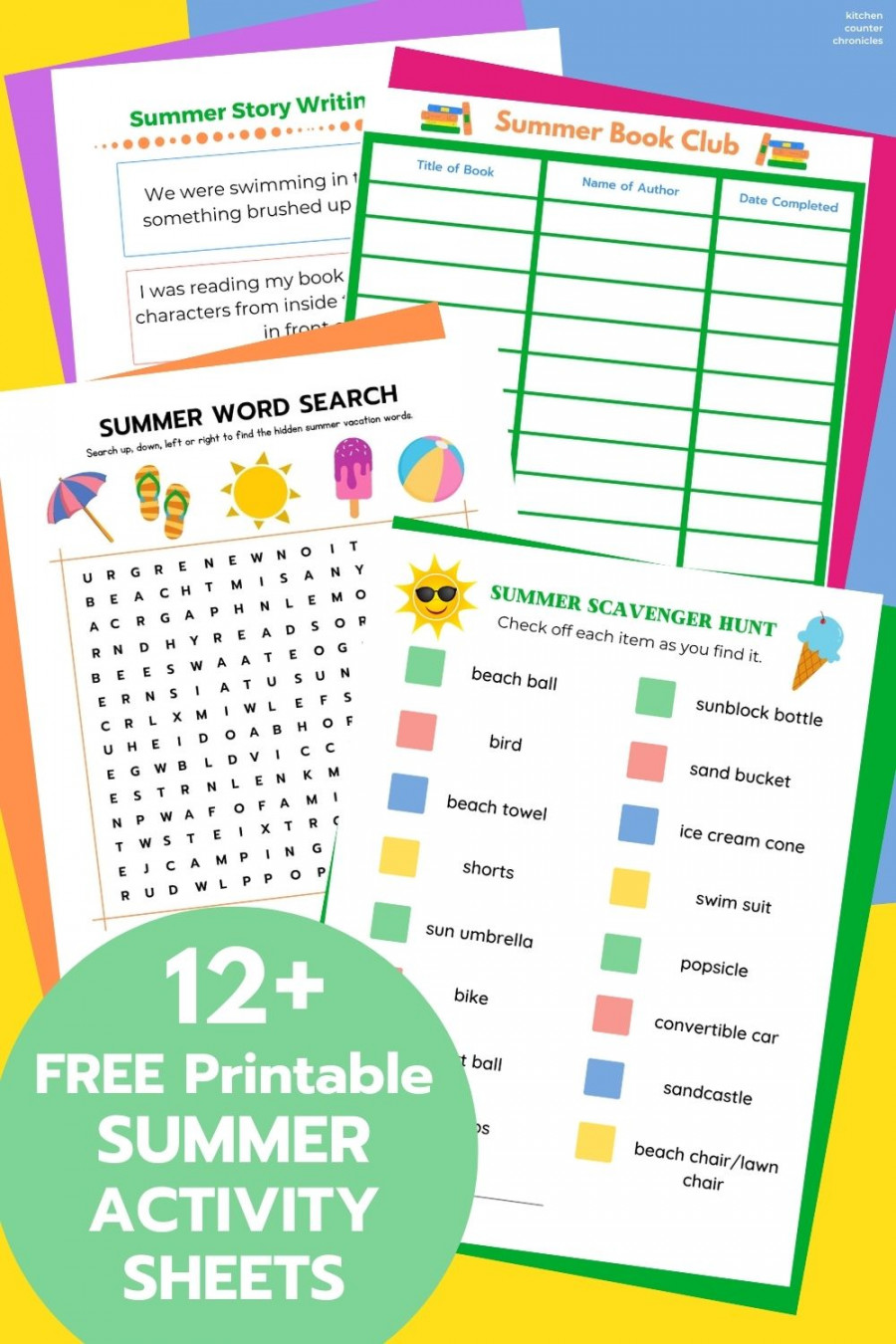 Fun and Free Printable Summer Activity Sheets for Kids