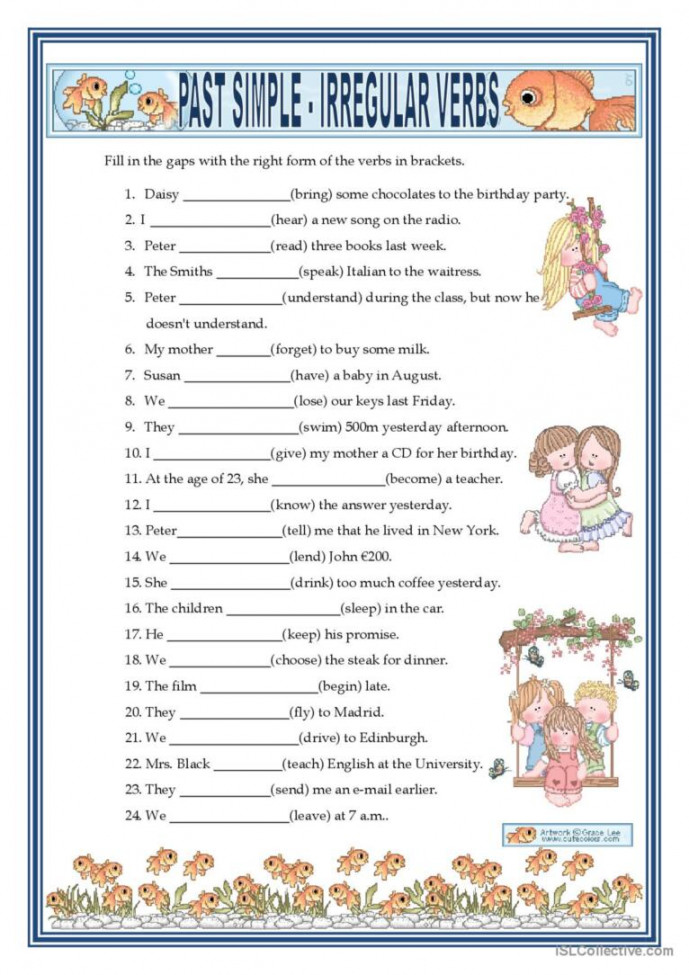 Grammar Worksheet - Irregular Verbs: English ESL worksheets pdf & doc