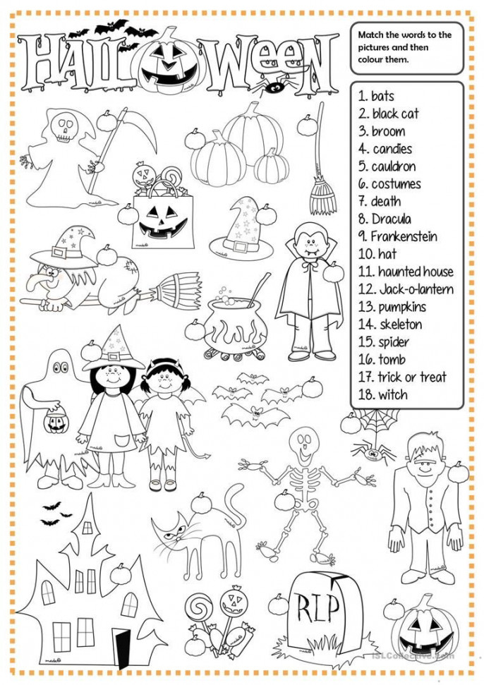 Halloween - matching worksheet - Free ESL printable worksheets