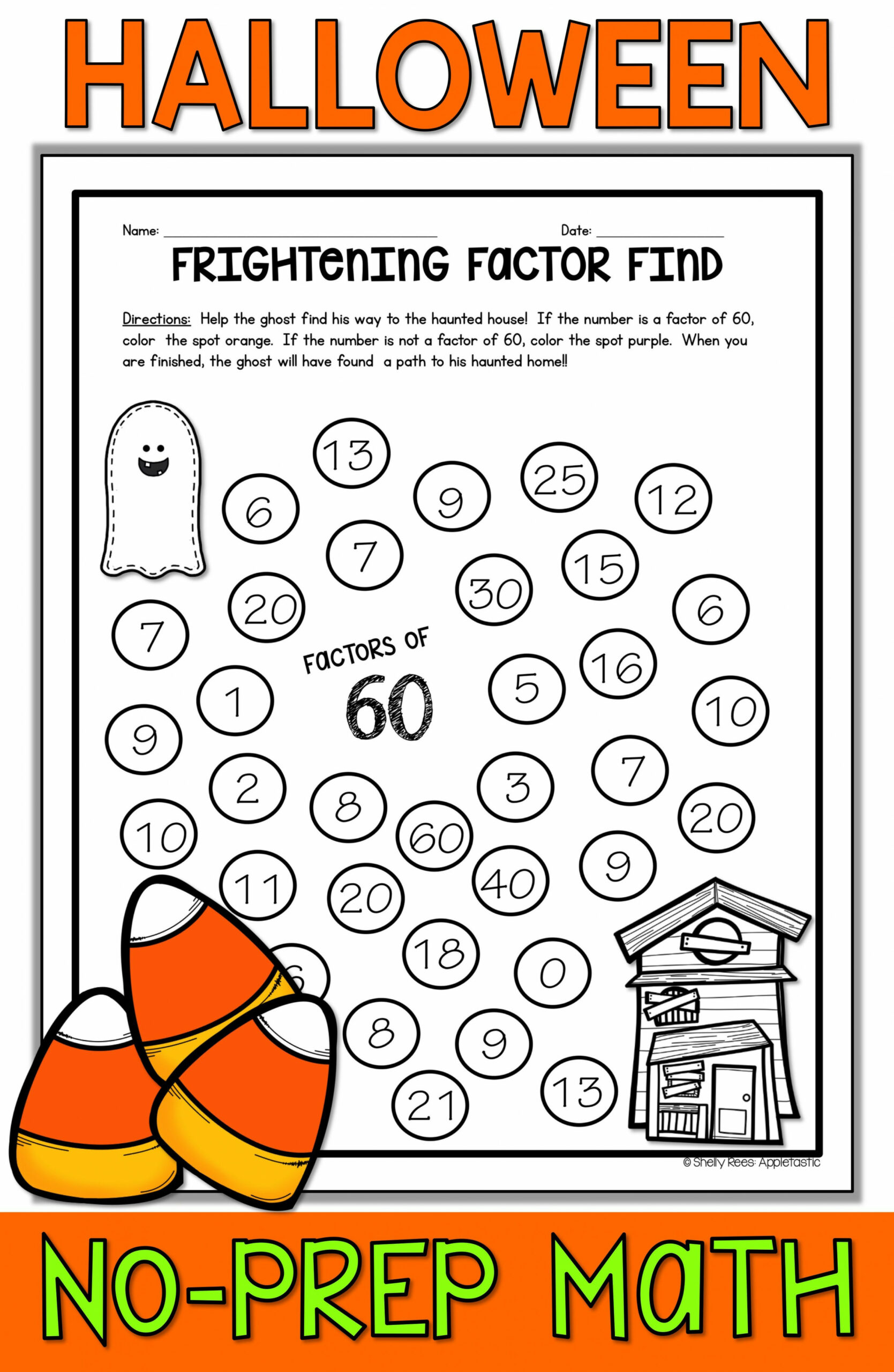 Halloween Math Worksheets and Activities Multiplication Color by