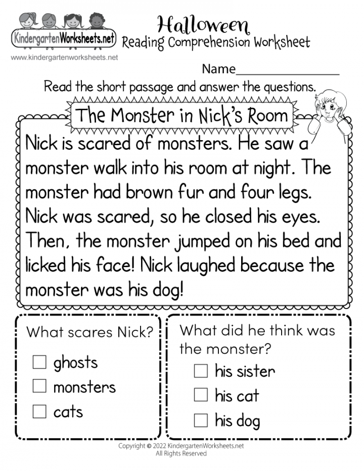 Halloween Reading Comprehension Worksheet - Free Printable