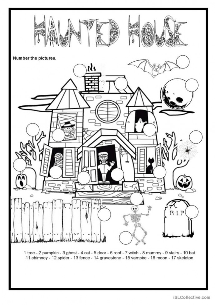 Halloween - The haunted house warmer: English ESL worksheets pdf