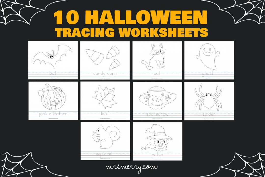 Halloween Tracing Worksheets  Free Printables  Mrs