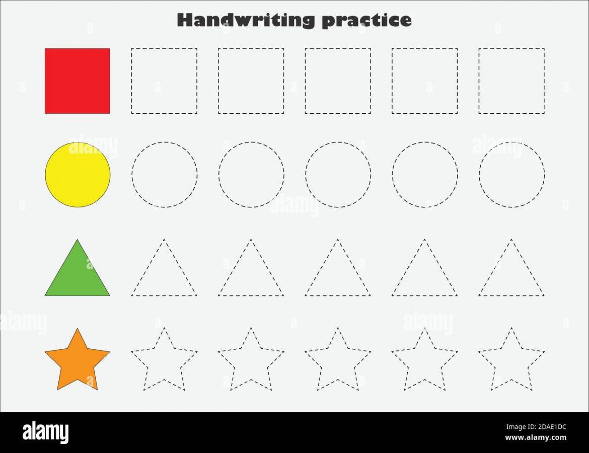 Handwriting practice sheet, kids preschool activity, educational