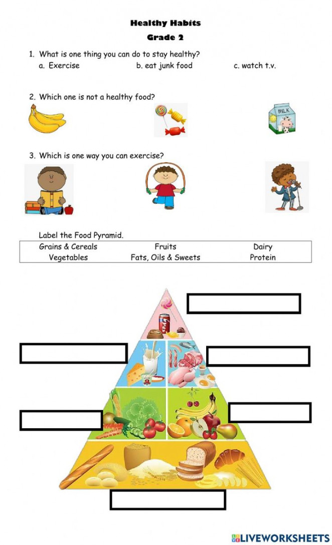 Healthy Habits exercise for   Preschool worksheets, Science