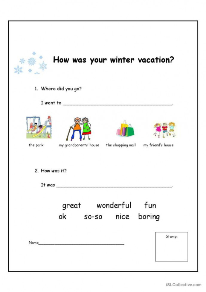 How was your winter vacation?: English ESL worksheets pdf & doc