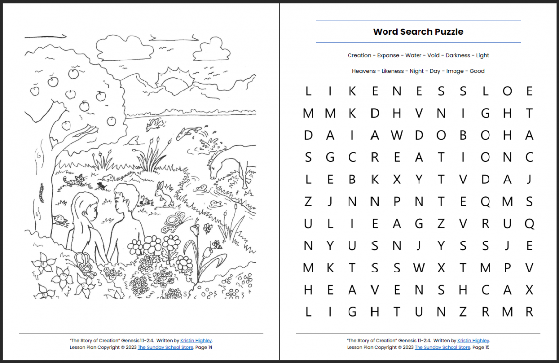 In the Beginning God Created (Genesis :-:) Printable Bible