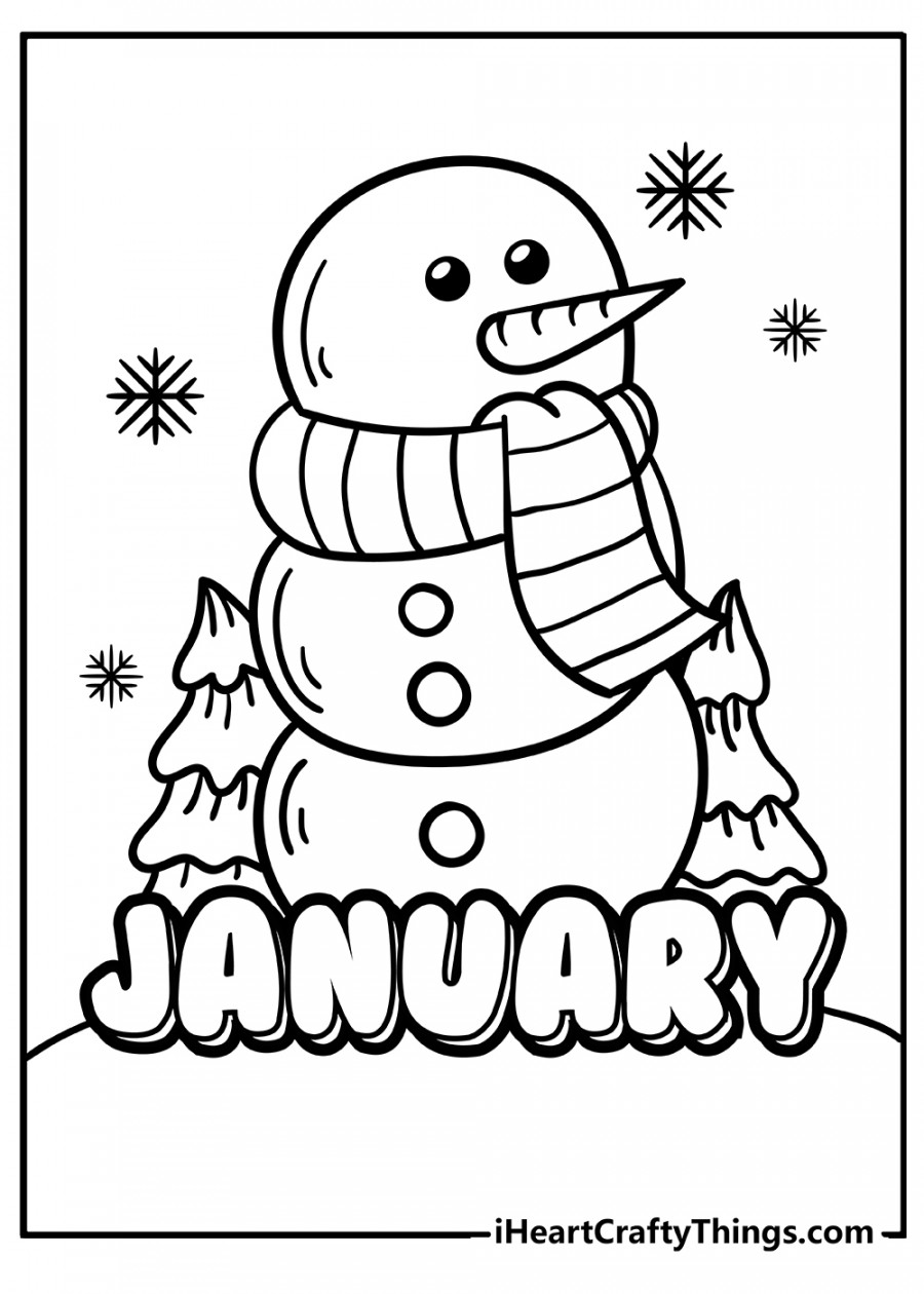 January Coloring Pages (% Free Printables)