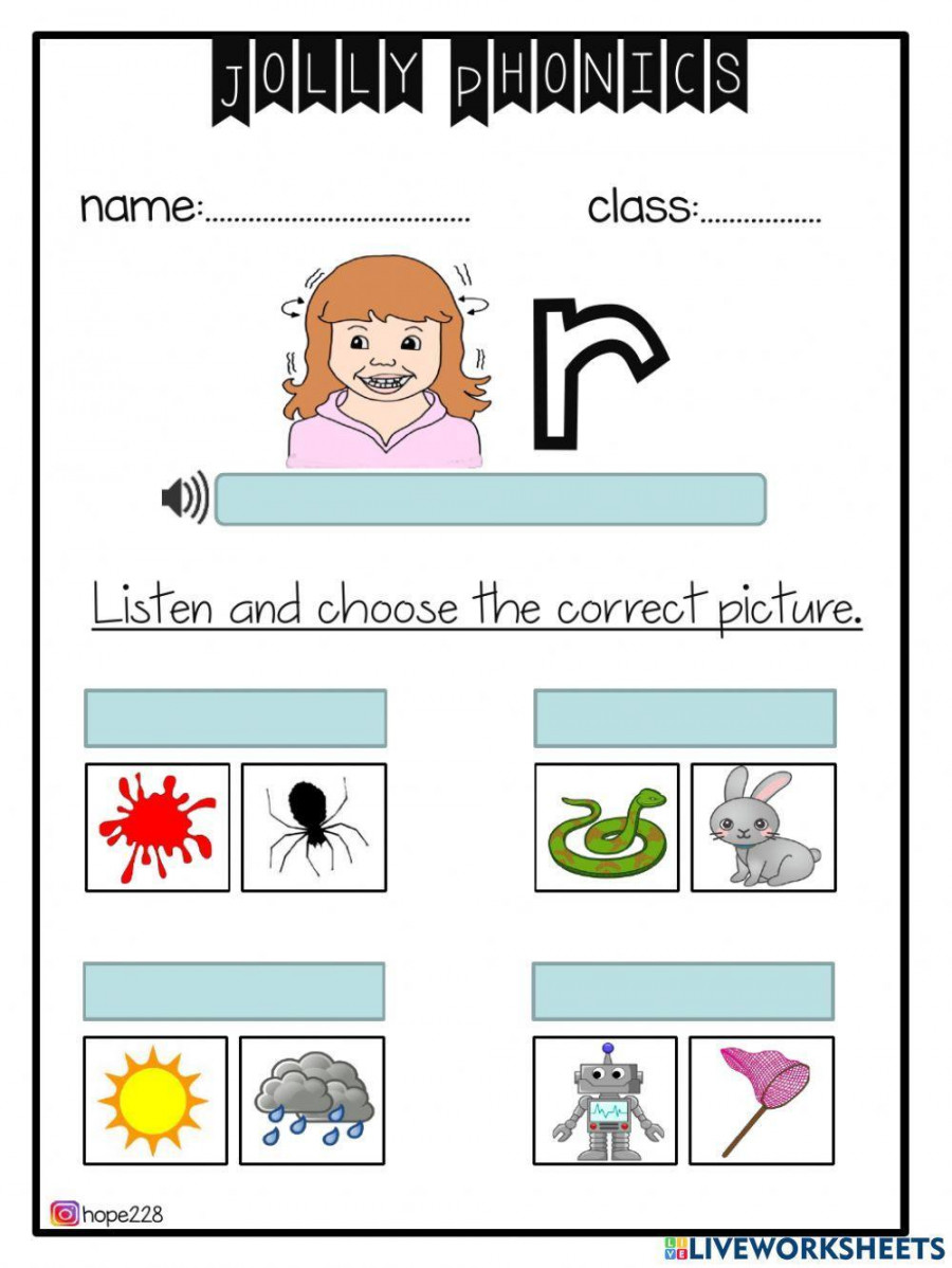 Jolly Phonics r sound worksheet  Live Worksheets