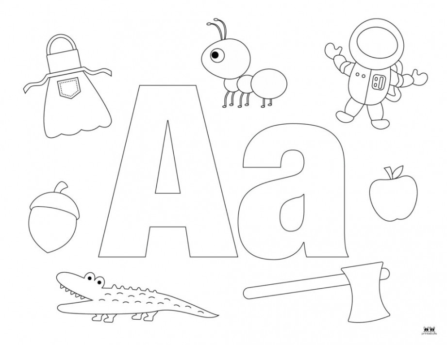 Letter A Coloring Pages -  FREE Pages  Printabulls