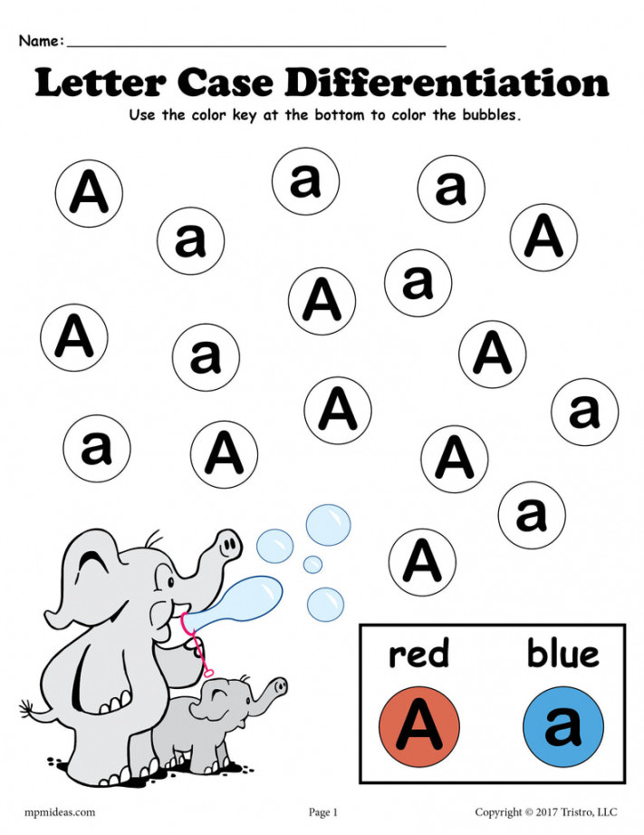 Letter A Do-A-Dot Printables For Letter Case Differentiation