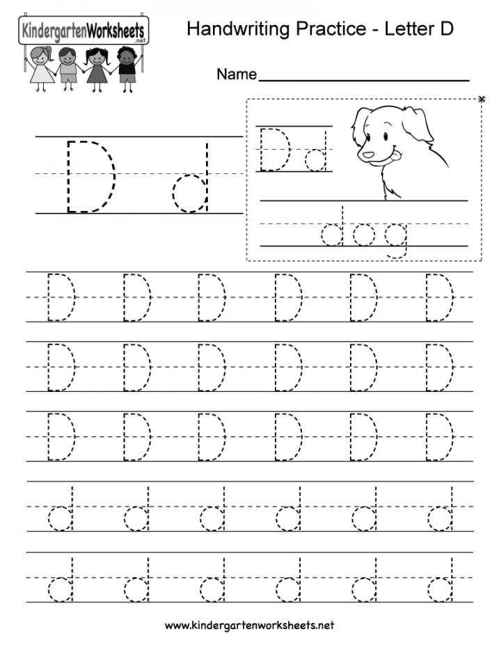 Letter D Writing Practice Worksheet