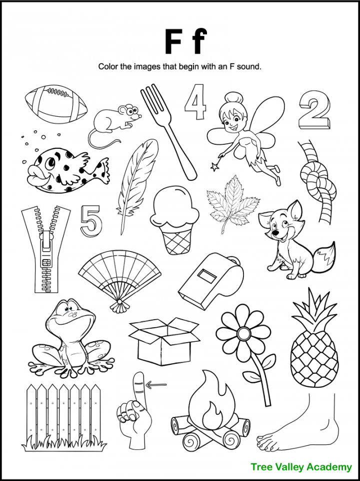 Letter F Sound Worksheets - Tree Valley Academy