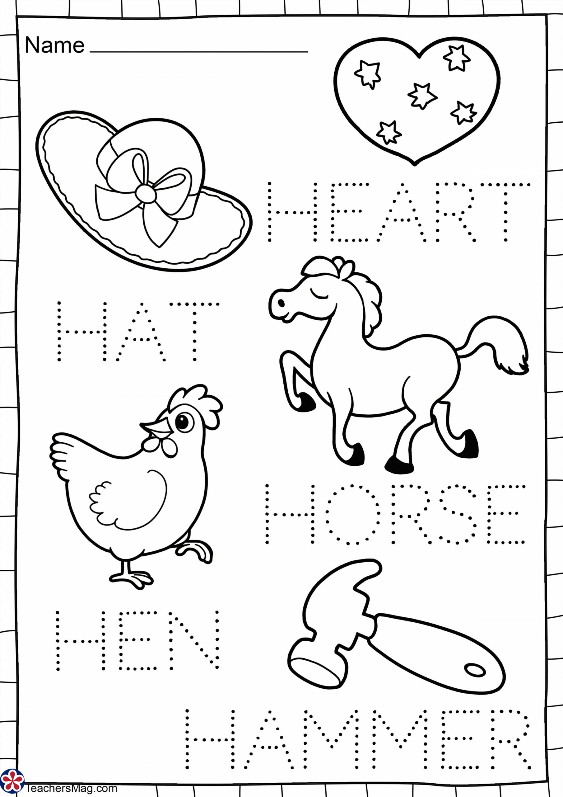 Letter H Free Worksheets. TeachersMag